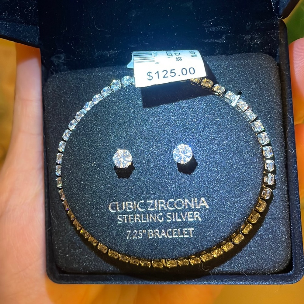 Sterling Silver Bracelet and Earrings